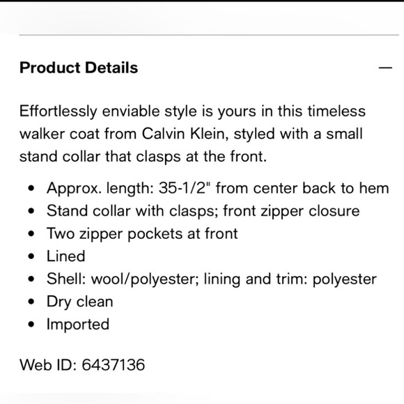 Calvin Klein Wool Coat - Picture 9 of 12